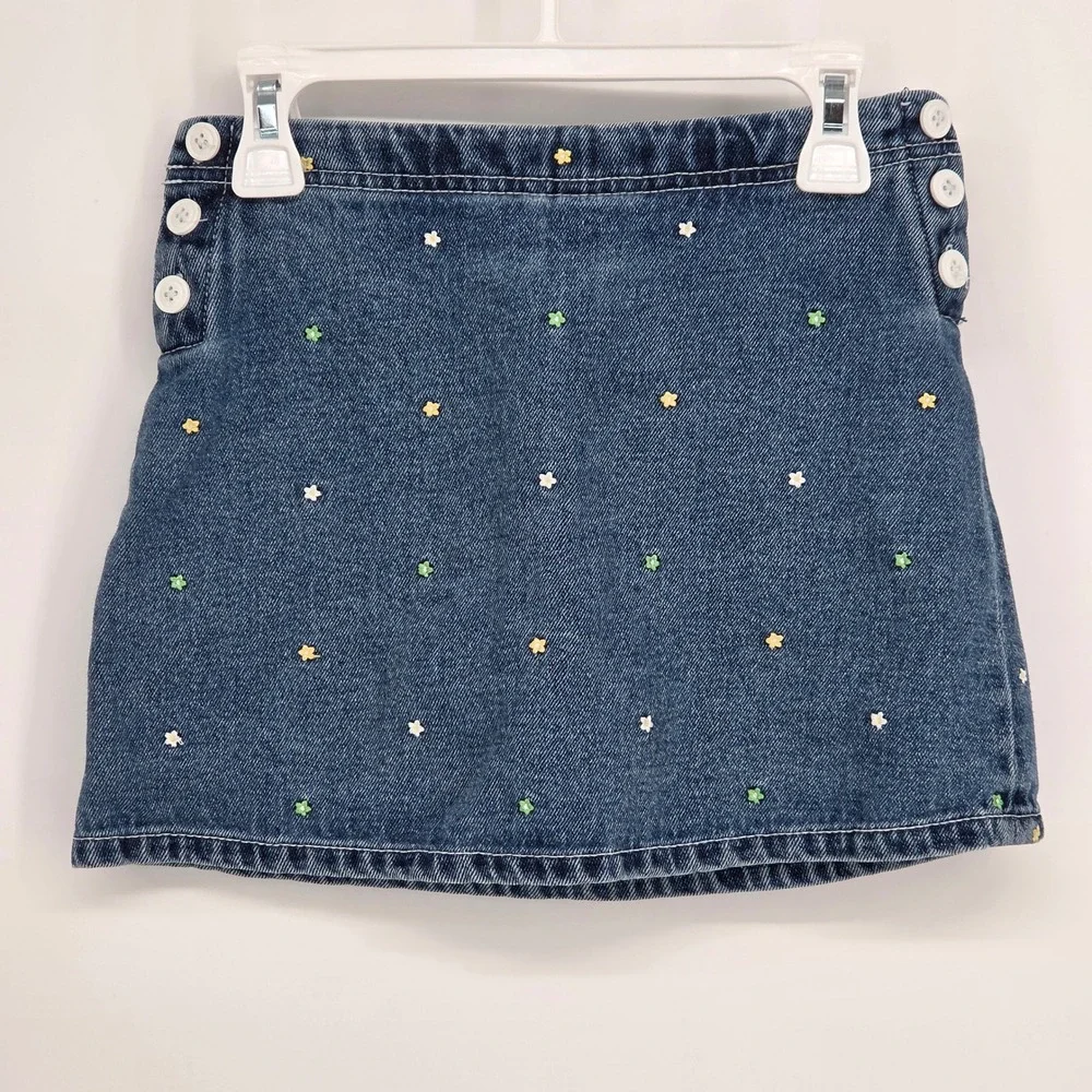VTG 2001 Gymboree Girls 6 Outfit 3 pc Set Denim Skirt Top Cardigan Floral Purple